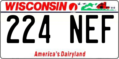 WI license plate 224NEF