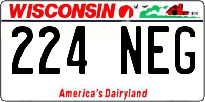 WI license plate 224NEG