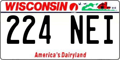WI license plate 224NEI