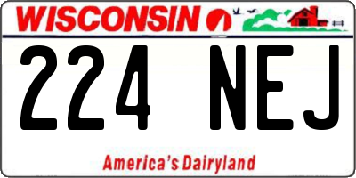 WI license plate 224NEJ