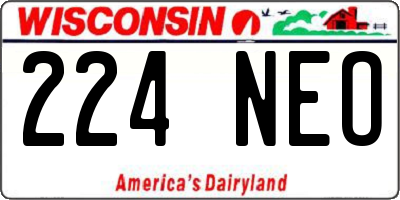WI license plate 224NEO