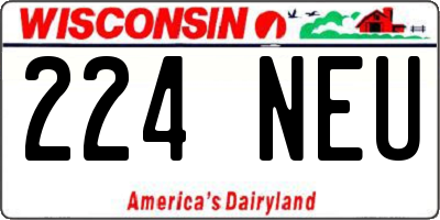 WI license plate 224NEU