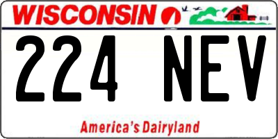 WI license plate 224NEV