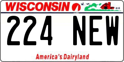 WI license plate 224NEW