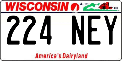 WI license plate 224NEY