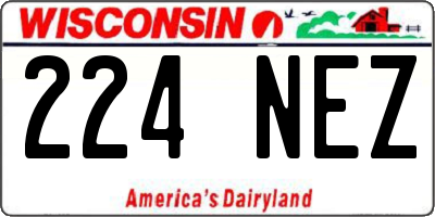WI license plate 224NEZ