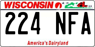 WI license plate 224NFA