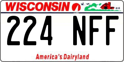 WI license plate 224NFF