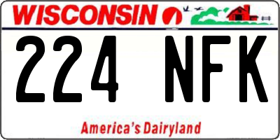WI license plate 224NFK
