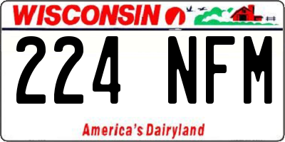 WI license plate 224NFM