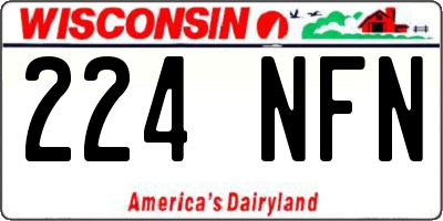 WI license plate 224NFN