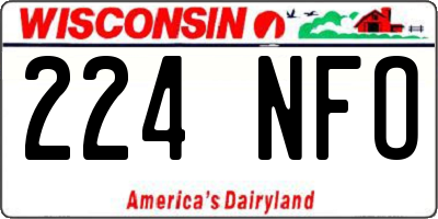 WI license plate 224NFO