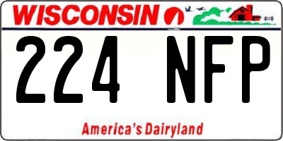 WI license plate 224NFP