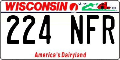WI license plate 224NFR