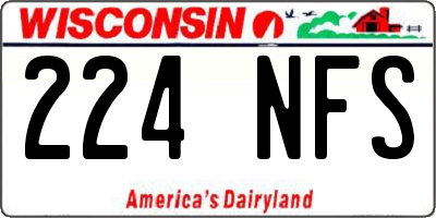WI license plate 224NFS