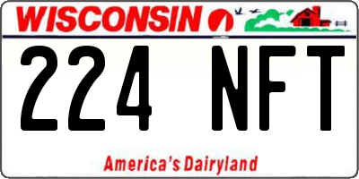 WI license plate 224NFT
