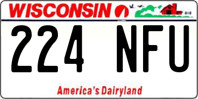 WI license plate 224NFU