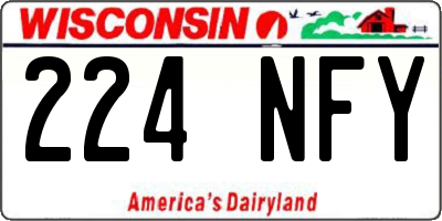 WI license plate 224NFY