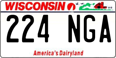 WI license plate 224NGA