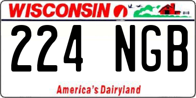 WI license plate 224NGB