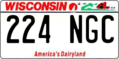 WI license plate 224NGC