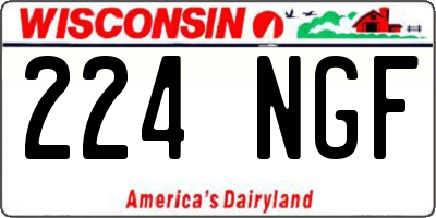 WI license plate 224NGF
