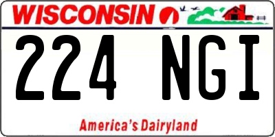 WI license plate 224NGI