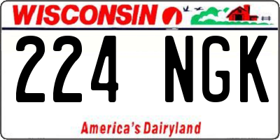WI license plate 224NGK