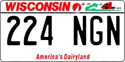 WI license plate 224NGN