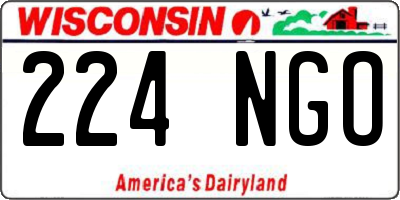 WI license plate 224NGO