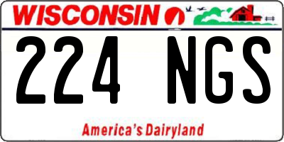 WI license plate 224NGS