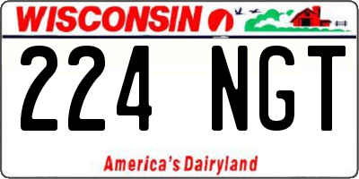 WI license plate 224NGT
