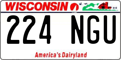 WI license plate 224NGU