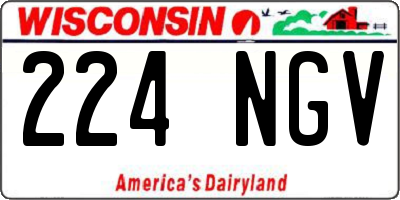 WI license plate 224NGV