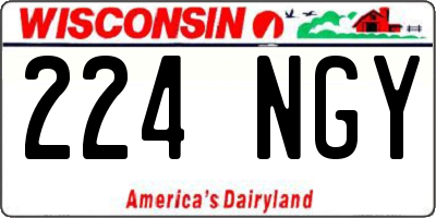 WI license plate 224NGY