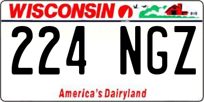 WI license plate 224NGZ