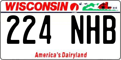 WI license plate 224NHB