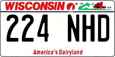WI license plate 224NHD