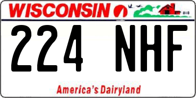WI license plate 224NHF