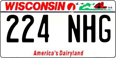 WI license plate 224NHG