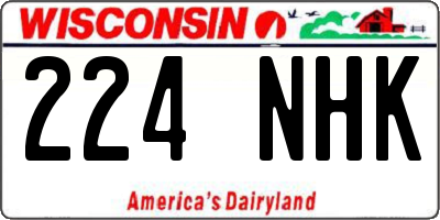WI license plate 224NHK