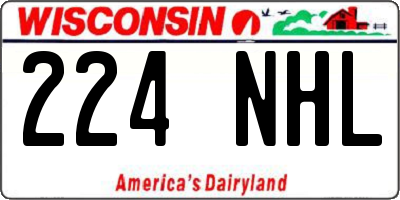 WI license plate 224NHL