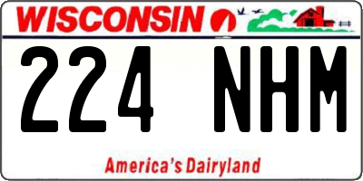 WI license plate 224NHM