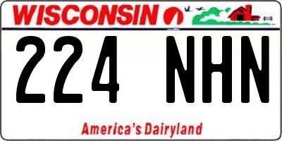 WI license plate 224NHN