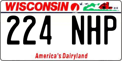 WI license plate 224NHP