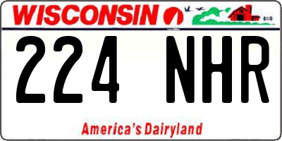 WI license plate 224NHR