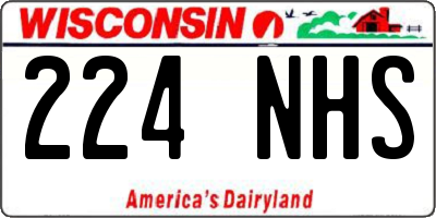 WI license plate 224NHS