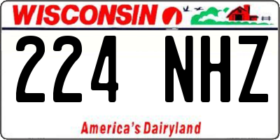 WI license plate 224NHZ