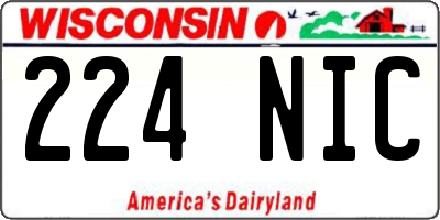 WI license plate 224NIC