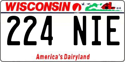 WI license plate 224NIE